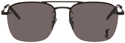 Shop Saint Laurent Black Sl 309 Sunglasses In 001 Black/black/blac