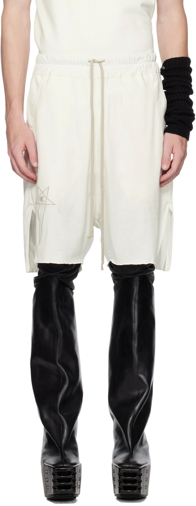 Shop Rick Owens Off-white Champion Edition Beveled Pods Shorts In 11 Milk