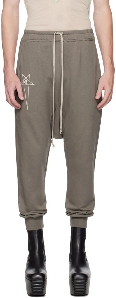 Shop Rick Owens Gray Champion Edition Lounge Pants In 34 Dust