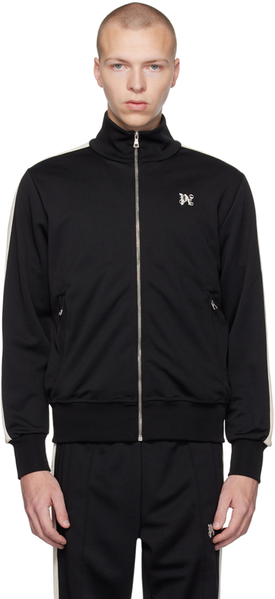 Shop Palm Angels Black Monogram Track Jacket In Black Off