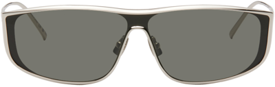 Shop Saint Laurent Silver Sl 605 Luna Sunglasses In Silver-silver-grey