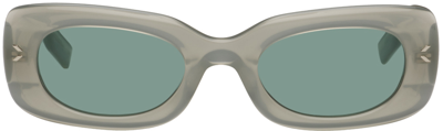 MCQ BY ALEXANDER MCQUEEN GREEN OVAL SUNGLASSES 