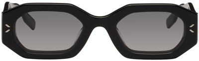 Shop Mcq By Alexander Mcqueen Black Hexagonal Sunglasses In 001 Black