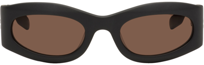 Shop Mcq By Alexander Mcqueen Gray Oval Sunglasses In Grey-grey-brown