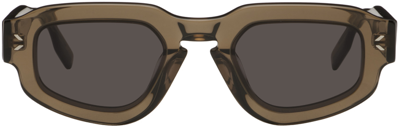 Shop Mcq By Alexander Mcqueen Brown Hexagonal Sunglasses In 003 Brown