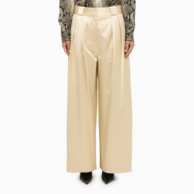 Shop Khaite | Ecru Trousers With Pleats In Beige