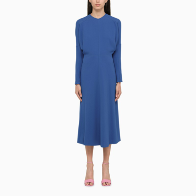 Shop Victoria Beckham | Blue Viscose Midi Dress