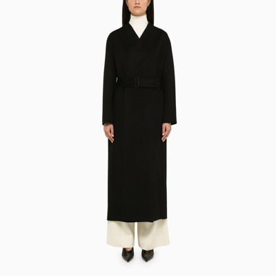Shop Calvin Klein | Black Wool Coat With Belt