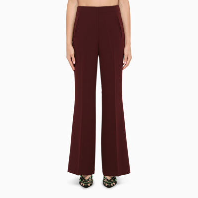 Shop Roland Mouret | Brown Palazzo Trousers In Burgundy