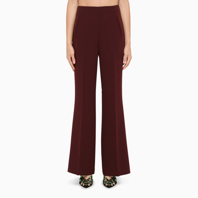 Shop Roland Mouret Brown Palazzo Trousers In Burgundy