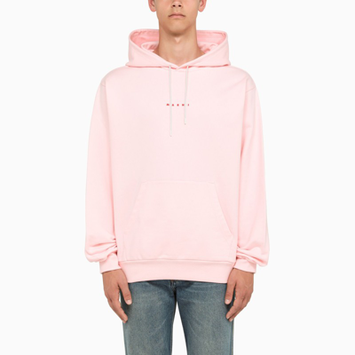 Shop Marni | Pink Hoodie With Logo On Chest