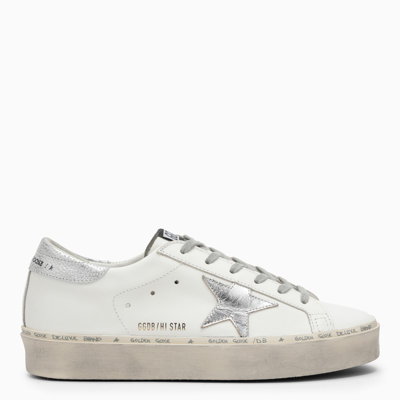 Shop Golden Goose White/silver Hi-star Sneakers