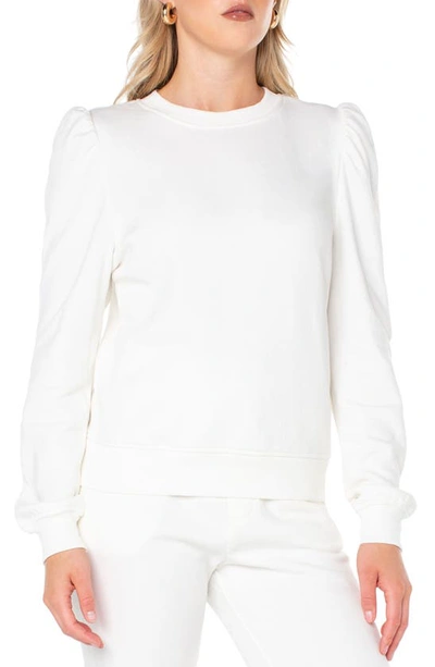 Shop Rachel Rachel Roy Ella Puff Shoulder Pullover Sweatshirt In Whisper White