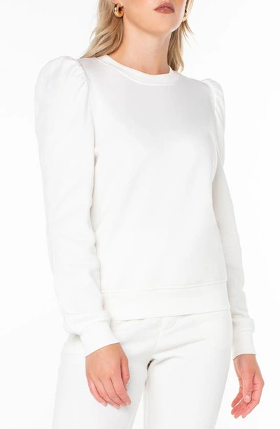 Shop Rachel Rachel Roy Ella Puff Shoulder Pullover Sweatshirt In Whisper White