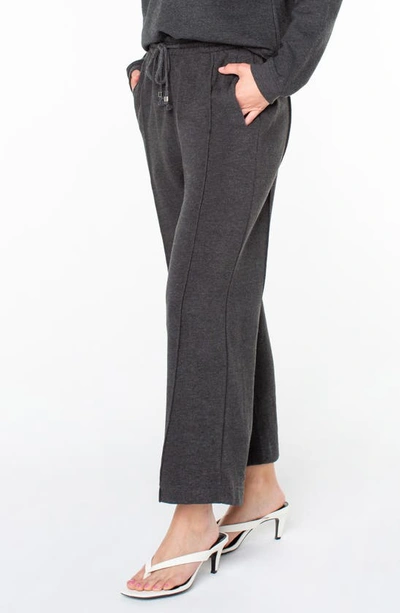 Shop Rachel Rachel Roy Scarlett Crop Wide Leg Drawstring Pants In Dk Heather Grey