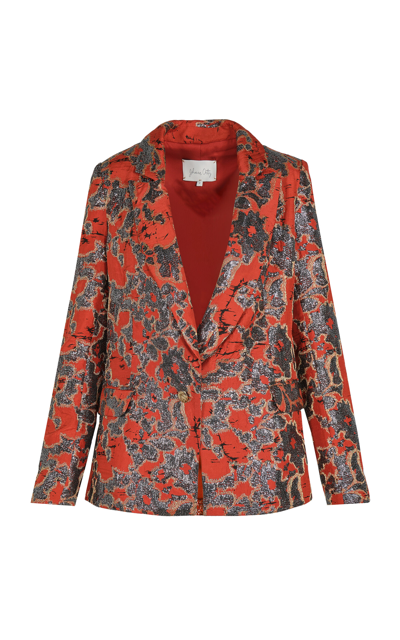 Shop Johanna Ortiz Truly Treasured Silk Blazer In Multi