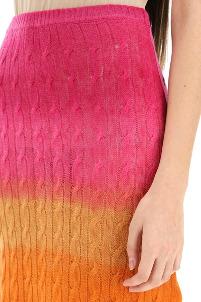 Shop Etro Ed Gradient Wool Skirt In Multicolor