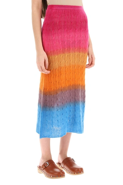 Shop Etro Ed Gradient Wool Skirt In Multicolor