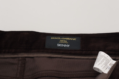 Shop Dolce & Gabbana Brown Corduroy Men Casual Trouser Men's Pants