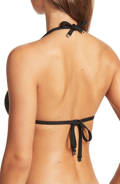 Shop Sea Level Scalloped Triangle Bikini Top In Black