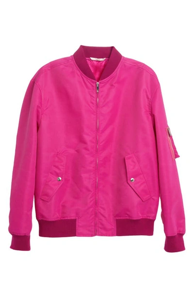 Shop Valentino Garavani Nylon Bomber Jacket In Pink Pp