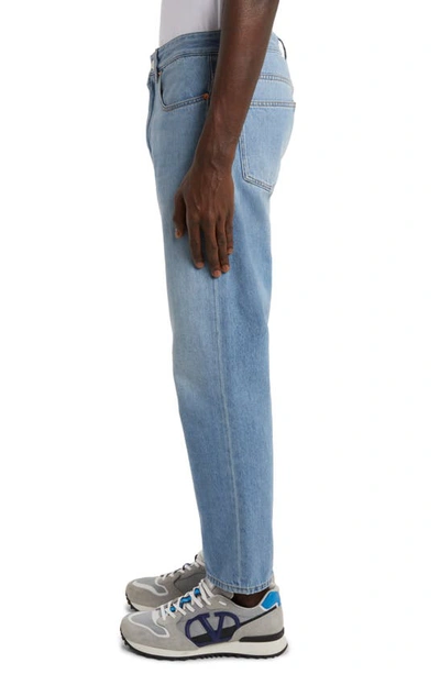 Shop Valentino Vlogo Pocket Nonstretch Denim Jeans In Denim Blu Lav Chiaro