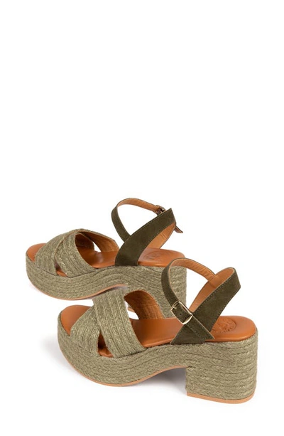 Shop Penelope Chilvers Bella Jute Platform Sandal In Sage