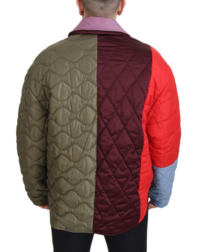 Shop Dolce & Gabbana Multicolor Patchwork Quilted Collared Men's Jacket