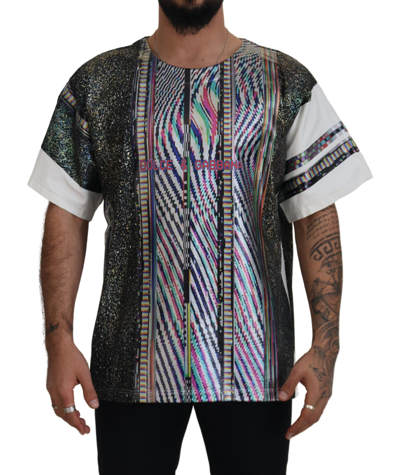 Shop Dolce & Gabbana Multicolor Patterned Short Sleeves Men's T-shirt