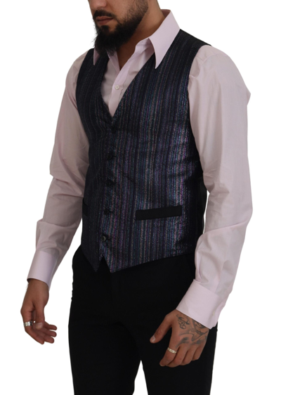 Shop Dolce & Gabbana Multicolor Polyester Waistcoat Dress Formal Men's Vest