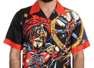 Shop Dolce & Gabbana Multicolor Printed Short Sleeves Casual Men's Shirt