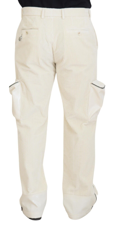 Shop Dolce & Gabbana Off White Corduroy Zipper Pocket Trouser Men's Pants