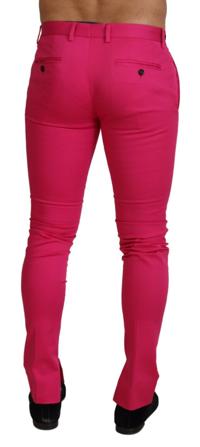 Shop Dolce & Gabbana Pink Zipper Buckle Waist Trousers Men's Pants