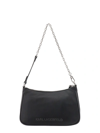 Shop Karl Lagerfeld Recycled Material Shoulder Bag In Black