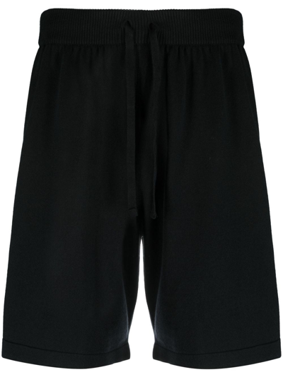 Shop John Smedley Drawstring Knitted Shorts In Black