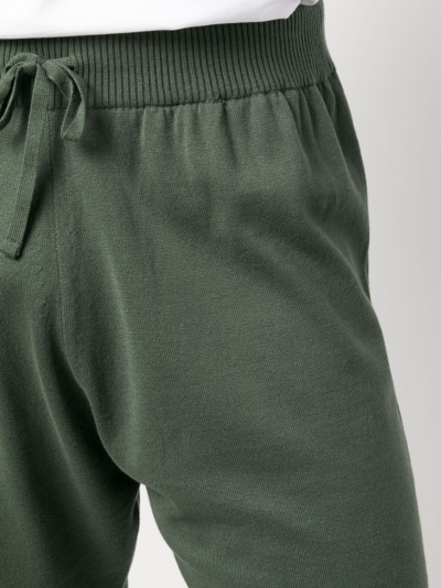 Shop John Smedley Straight-leg Elasticated Cotton Shorts In Green