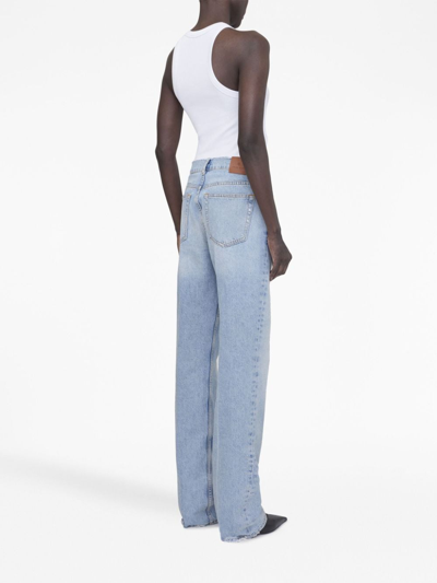 Shop Anine Bing Olsen Straight-leg Jeans In Blue