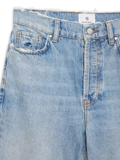 Shop Anine Bing Olsen Straight-leg Jeans In Blue