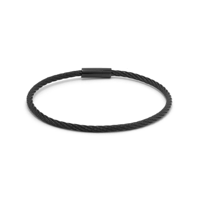 Shop Roderer Giacomo Bracelet - Stainless Steel Cable Black In Not Applicable