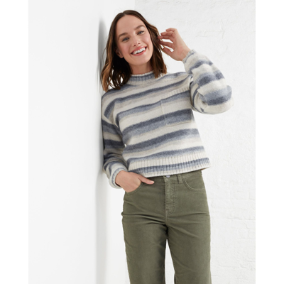 Shop Upwest Comfy Stripe Pocket Sweater In Beige