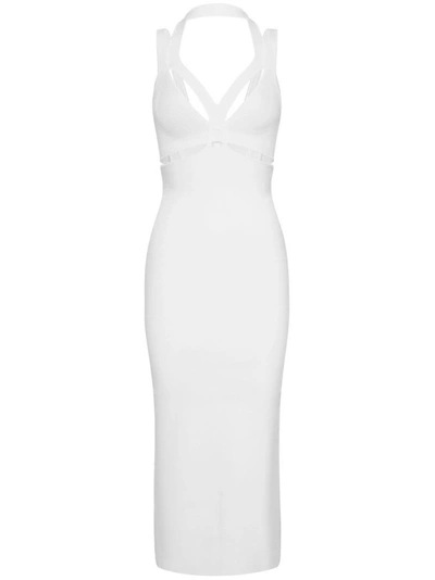 Shop Dion Lee White Viscose/nylon Dress