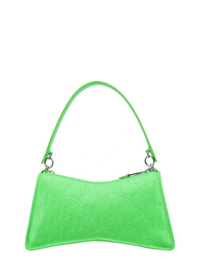 Shop Karl Lagerfeld Green Recycled Material Shoulder Bag