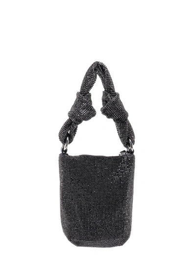 Shop Karl Lagerfeld All-over Rhinestones Handbag In Grey