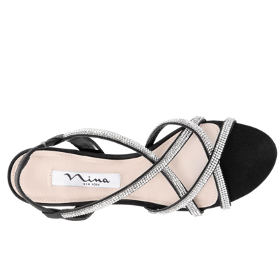 Shop Nina Nadette Womens Strappy Rhinestone Wedge Sandals In Multi