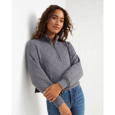 Shop Upwest Quilted Quarter-zip Sweatshirt In Grey