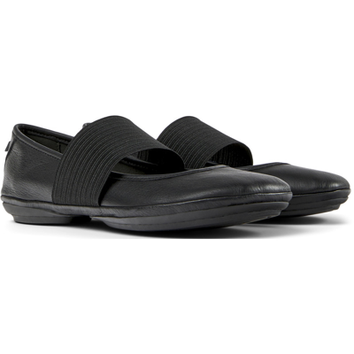 Camper Round-headed Mary Jane Shoes In Black