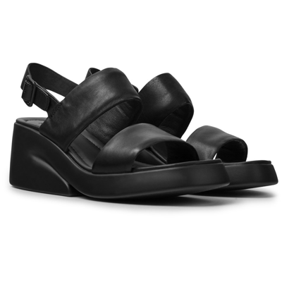 Camper Double-strap Leather Sandals In Black