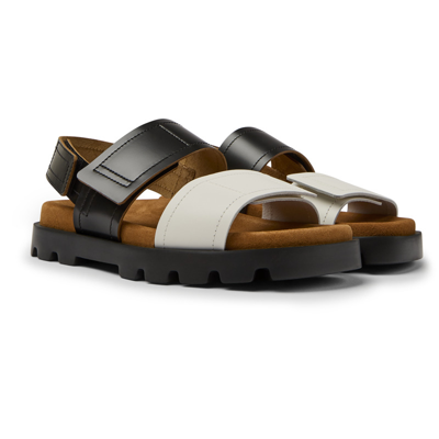 Camper Brutus Sandal In Black,white