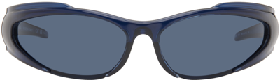 Shop Balenciaga Blue Reverse Xpander Sunglasses In Blue-blue-blue