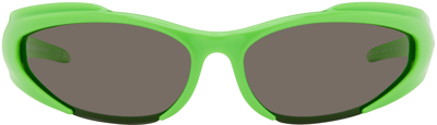 Shop Balenciaga Green Reverse Xpander Sunglasses In Green-green-grey